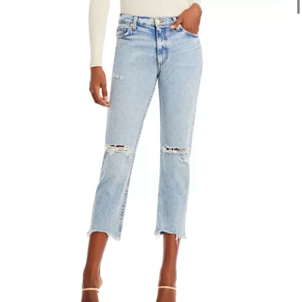NEW Ramy Brook Desiree Cropped Jeans Size 29 Shark Bite raw hem
